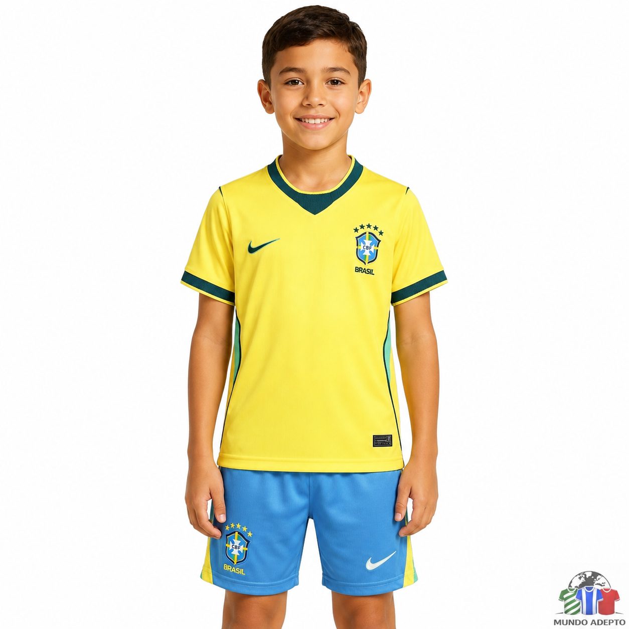 Camisola Conjunto Infantil Brasil Principal - Mundial 2026
