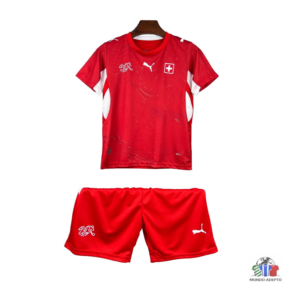 Camisola Conjunto Infantil Suíça Principal - Mundial 2026