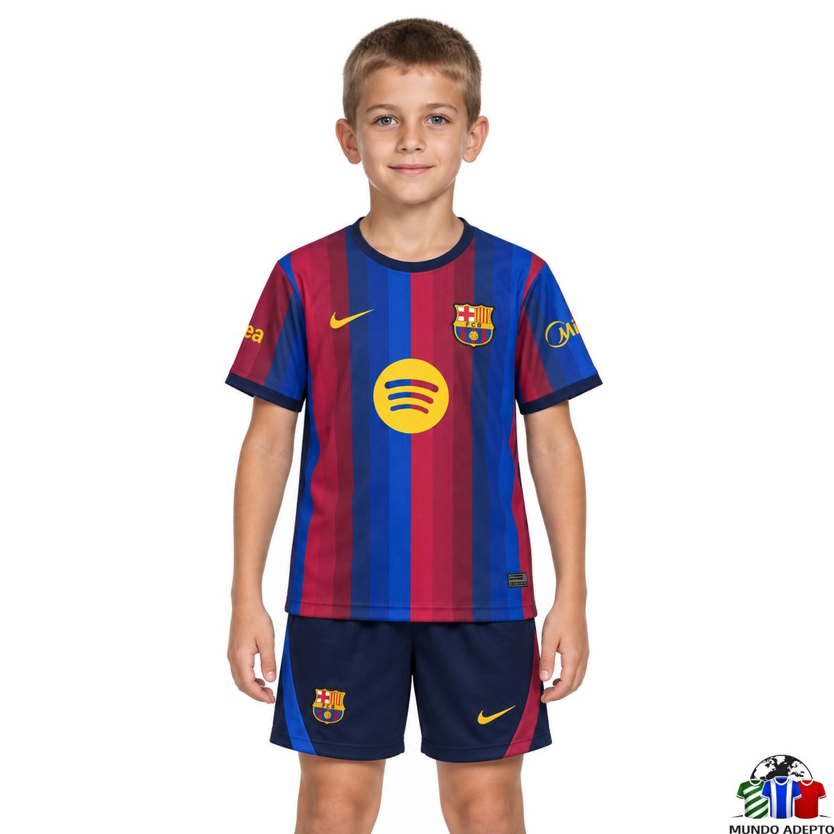 Camisola Conjunto Infantil Barcelona Principal - 26/27