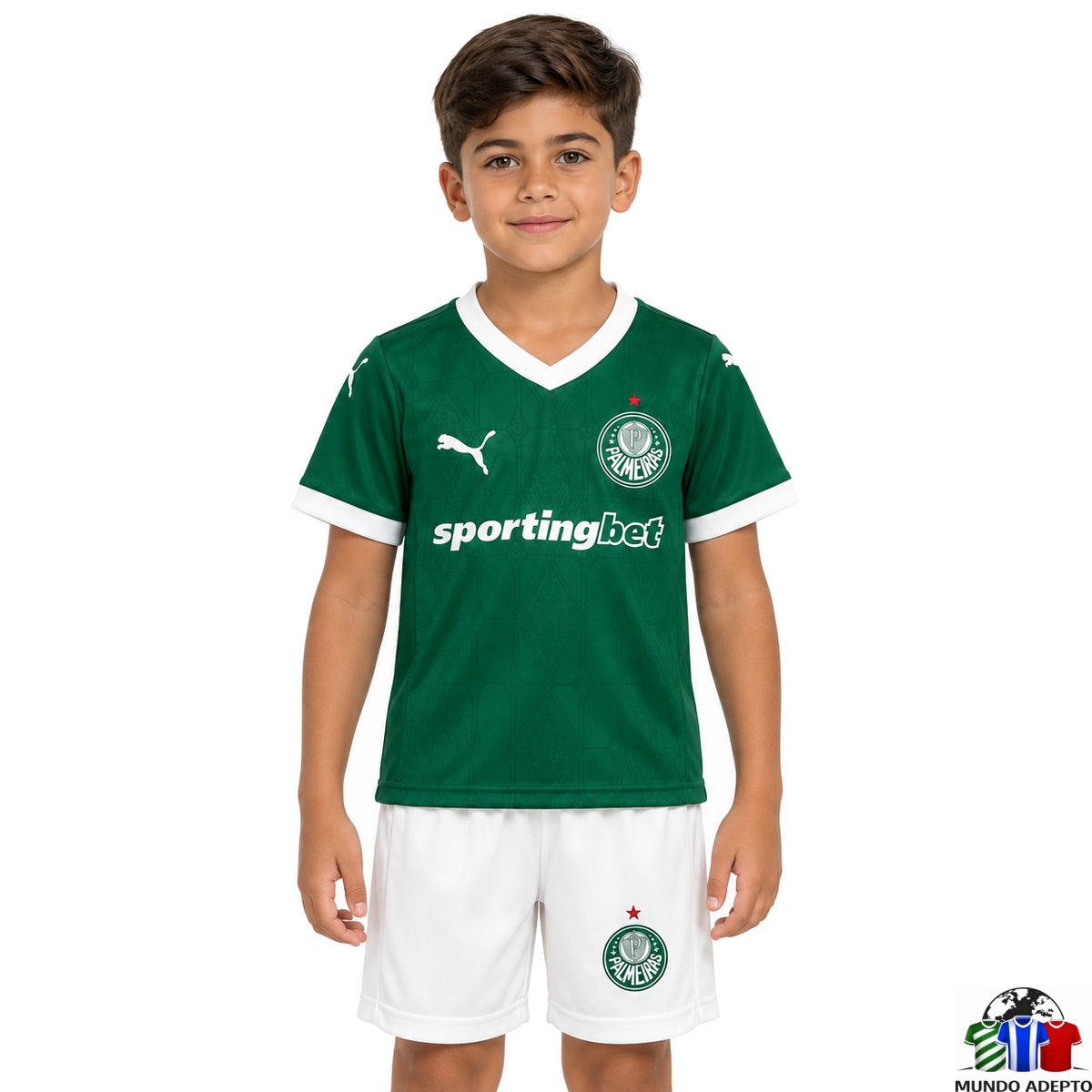 Camisola Conjunto Infantil Palmeiras Principal - 26/27