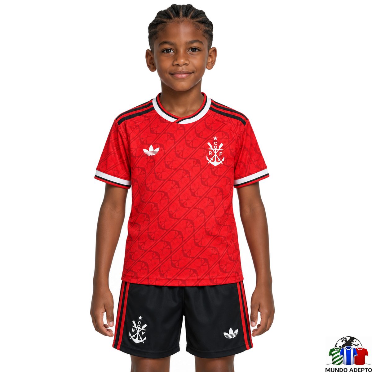 Camisola Conjunto Infantil Flamengo Terceiro - 26/27