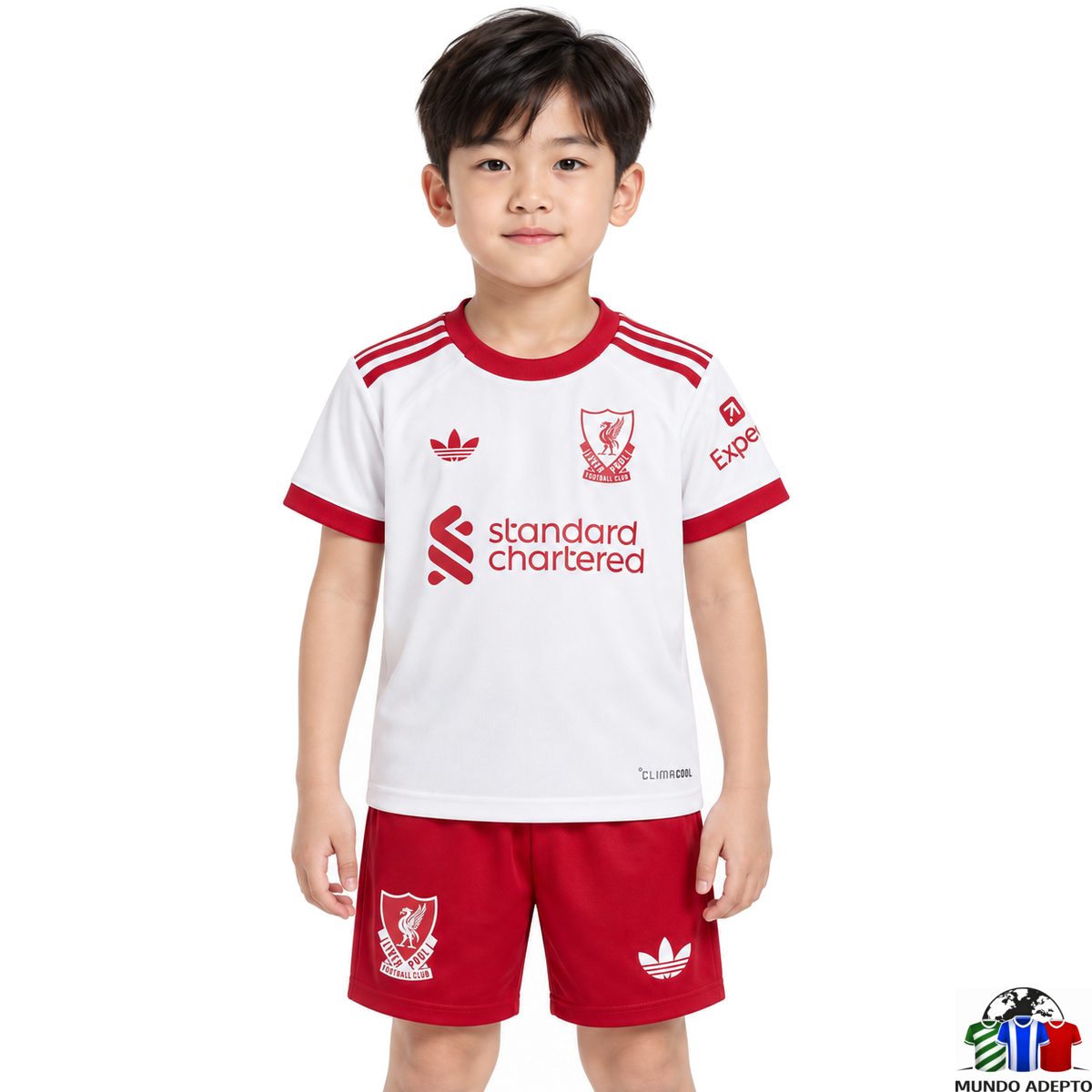 Camisola Conjunto Infantil Liverpool Alternativo - 26/27